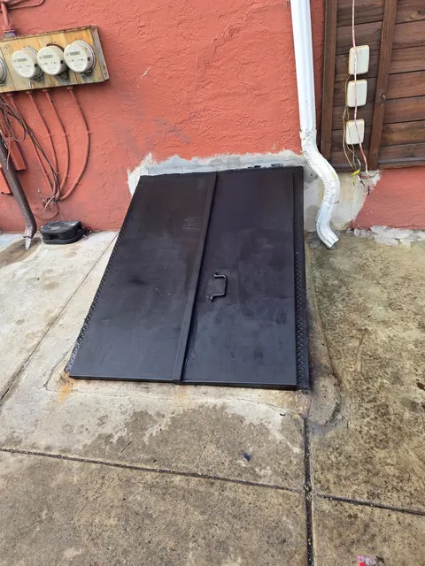 New 45-degree basement door