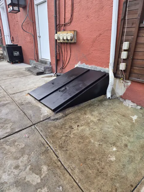 Steel basement door