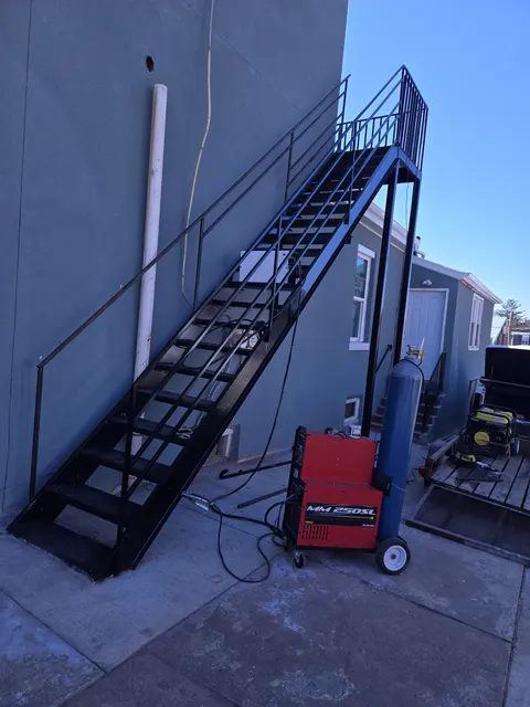 Exterior steel emergency stairs