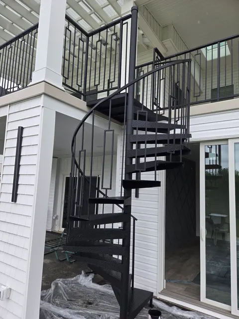 Black steel spiral staircase